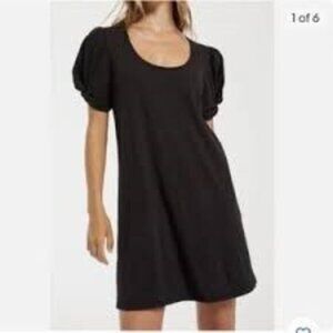 Z Supply Indi Slub Puff Sleeve Mini Dress Black S